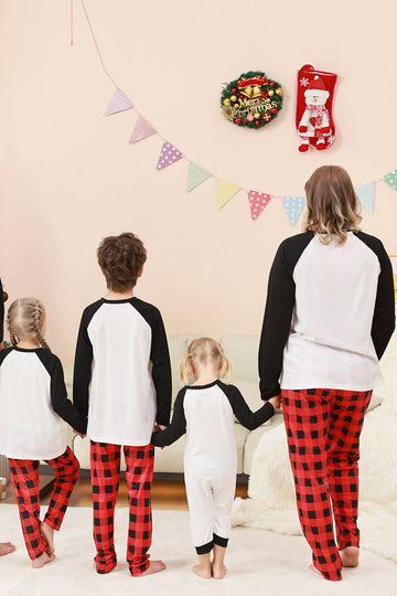 Conjunto de pijama Papá Noel estampado Papá Noel negro y rojo